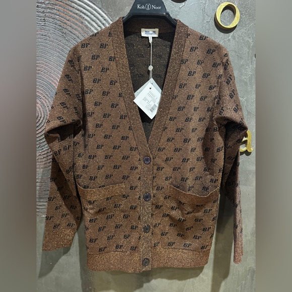 Baum und Pferdgarten Brown shimmer Cardigan Sweater size S NWT - Picture 3 of 6